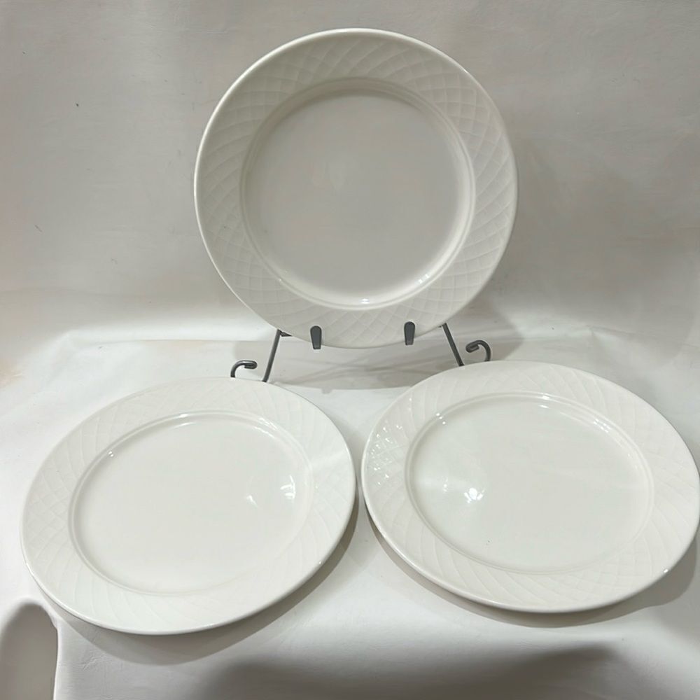 Villeroy & Boch White Plates Set Of 3 Luxambourg Made For Bellagio 9 1/4 Inches